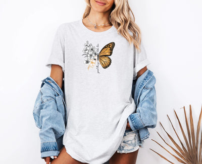 Butterfly Shirt Damen Natur Lover T-Shirt Sommer T-Shirt mit Spruch Floral Shirt Oversized Geschenk für Frauen - DreamyDesignPrint