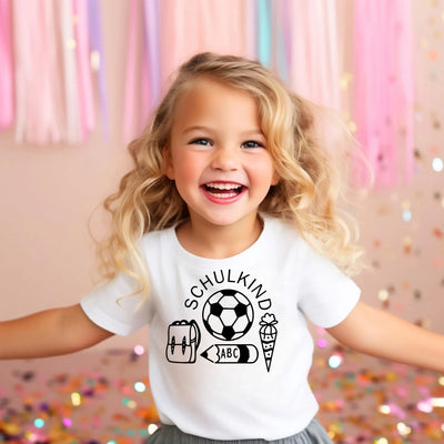 Schulkind T-Shirt Junge, Einschulung-Shirt Fußball, Einschulungsgeschenk, Schulanfang 2025, T-Shirt 1. Klasse, Geschenk Einschulung - DreamyDesignPrint